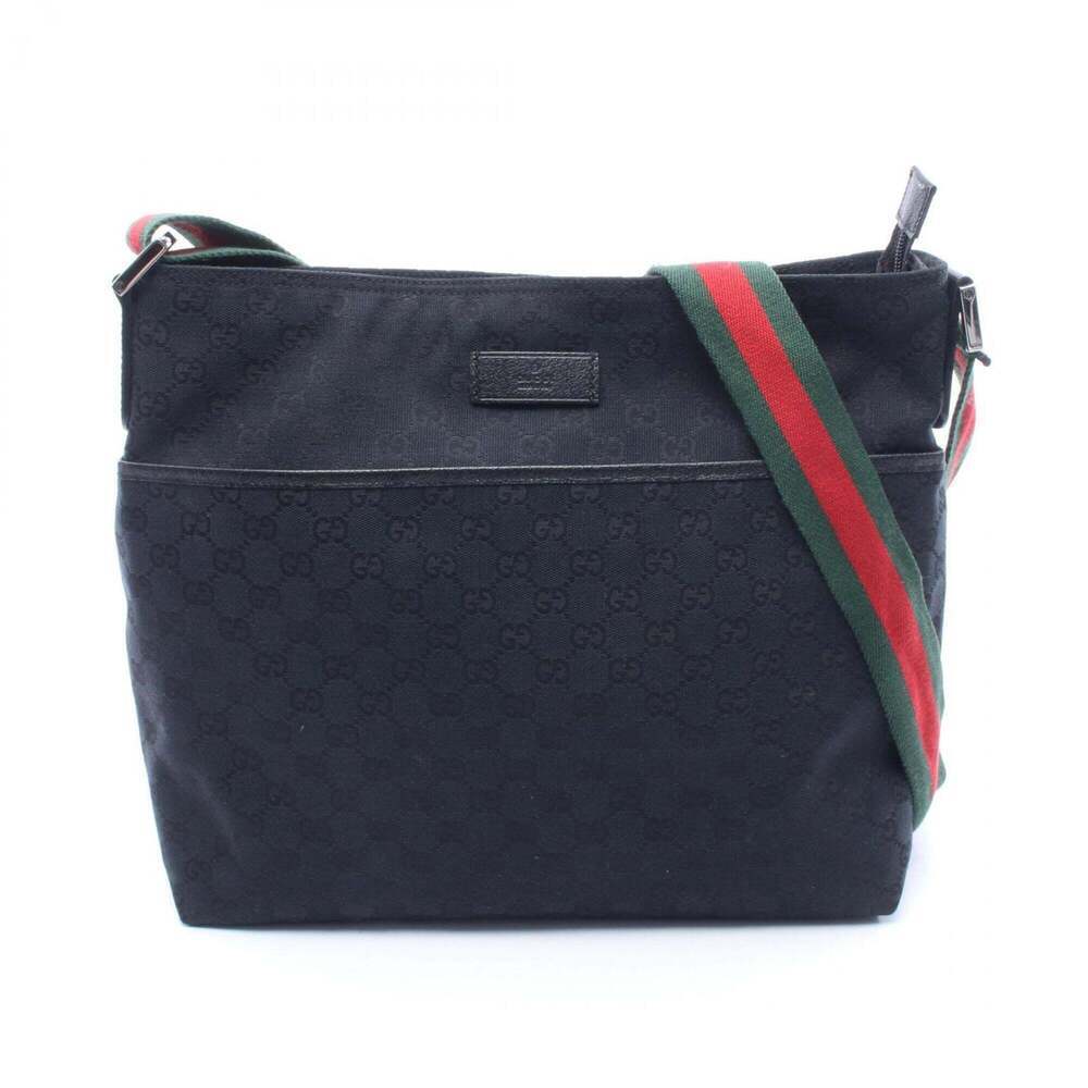 GUCCI Black Leather Shoulder Bag